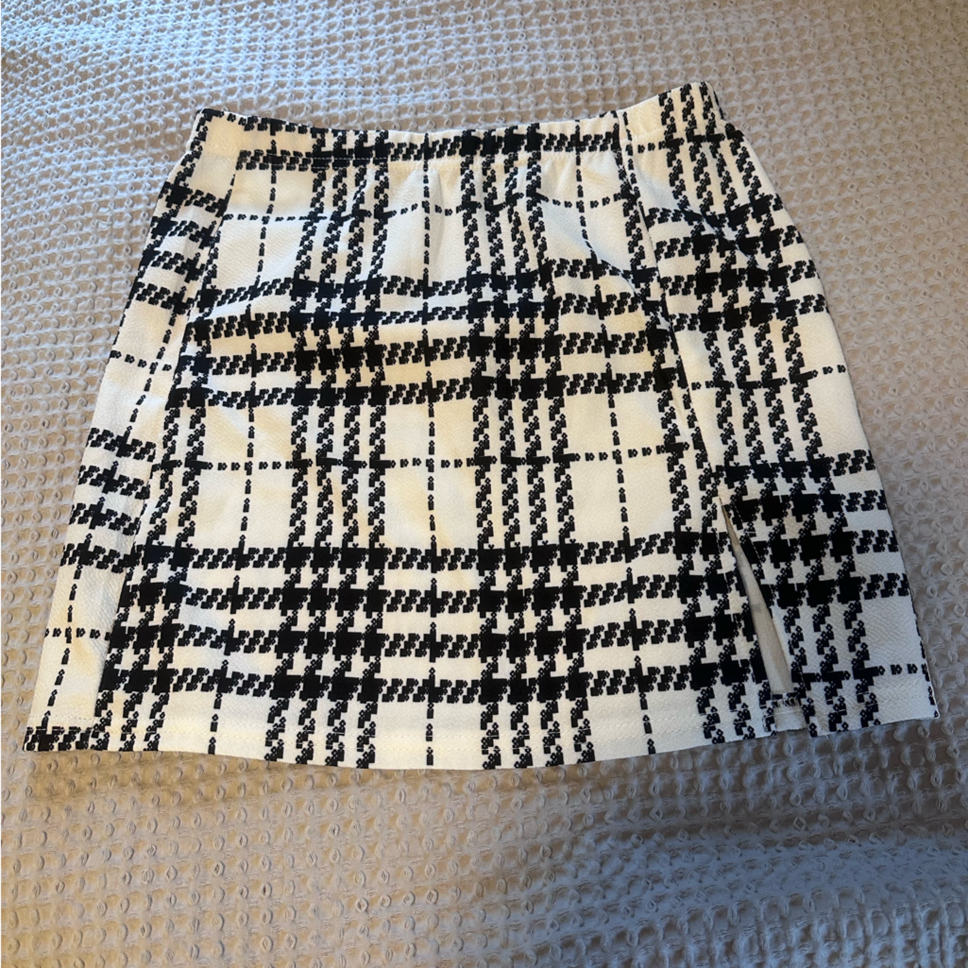 Plaid Black And White Skirt